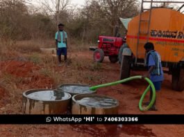 Sidlaghatta Hittalahalli Village Youth delivers water to drought hit wildlife