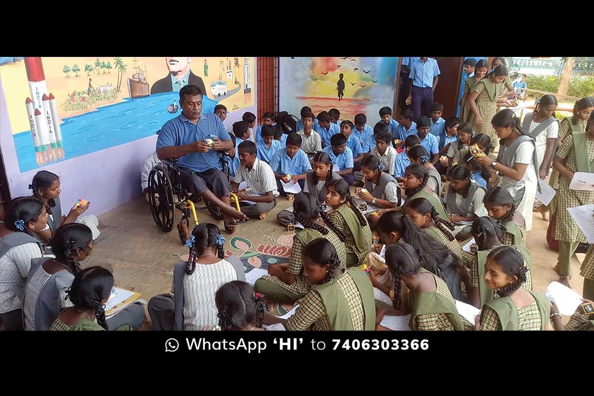 Sidlaghatta Rubik's Cube workshop for students