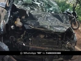 Sidlaghatta Chowdasandra gate Car Bus Accident