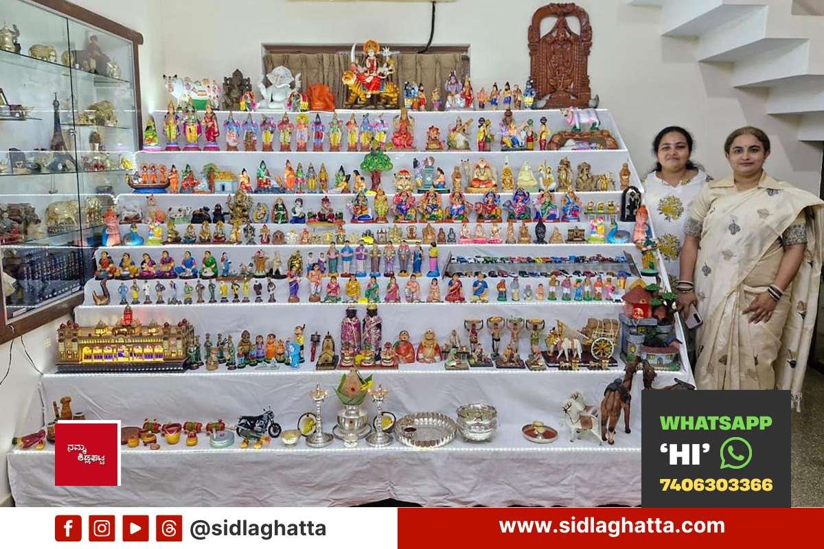 Sidlaghatta Melur Dasara gombe habba doll display three generations